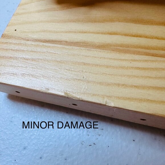 Wooden Hanging Jewelry Organizer Wall Mounted Shelf With Holes for Hooks & Bar - Picture 8 of 9